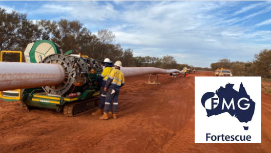 Fortescue's new mine in NW Australia: a view of the mining site with advanced piping solutions in place.