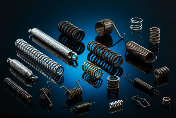 Various types of springs and springs on a blue background, showcasing infrastructure pipeline.